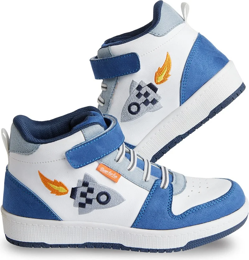 Denokids Rocket Boy White Sneakers Sports Shoes