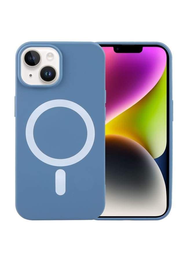 جرين تايجر جراب MagSafe السائل المصنوع من السيليكون لهاتف iPhone 14 (أزرق)