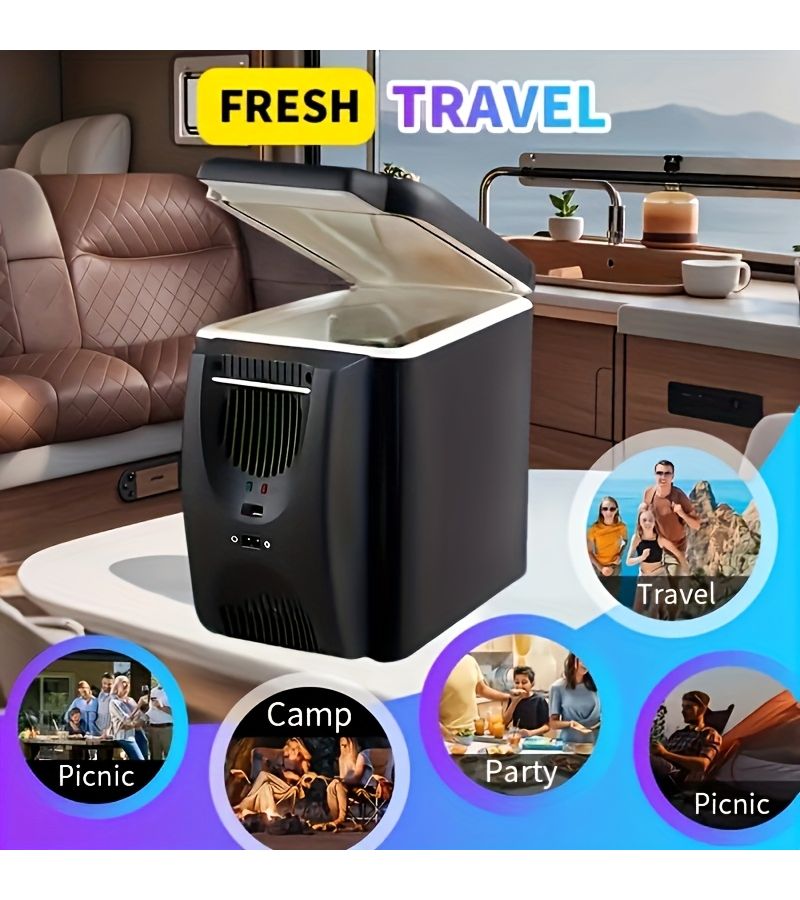 12V Portable Car Refrigerator 1.59gal Mini Fridge Black for Travel Camping - Image 4
