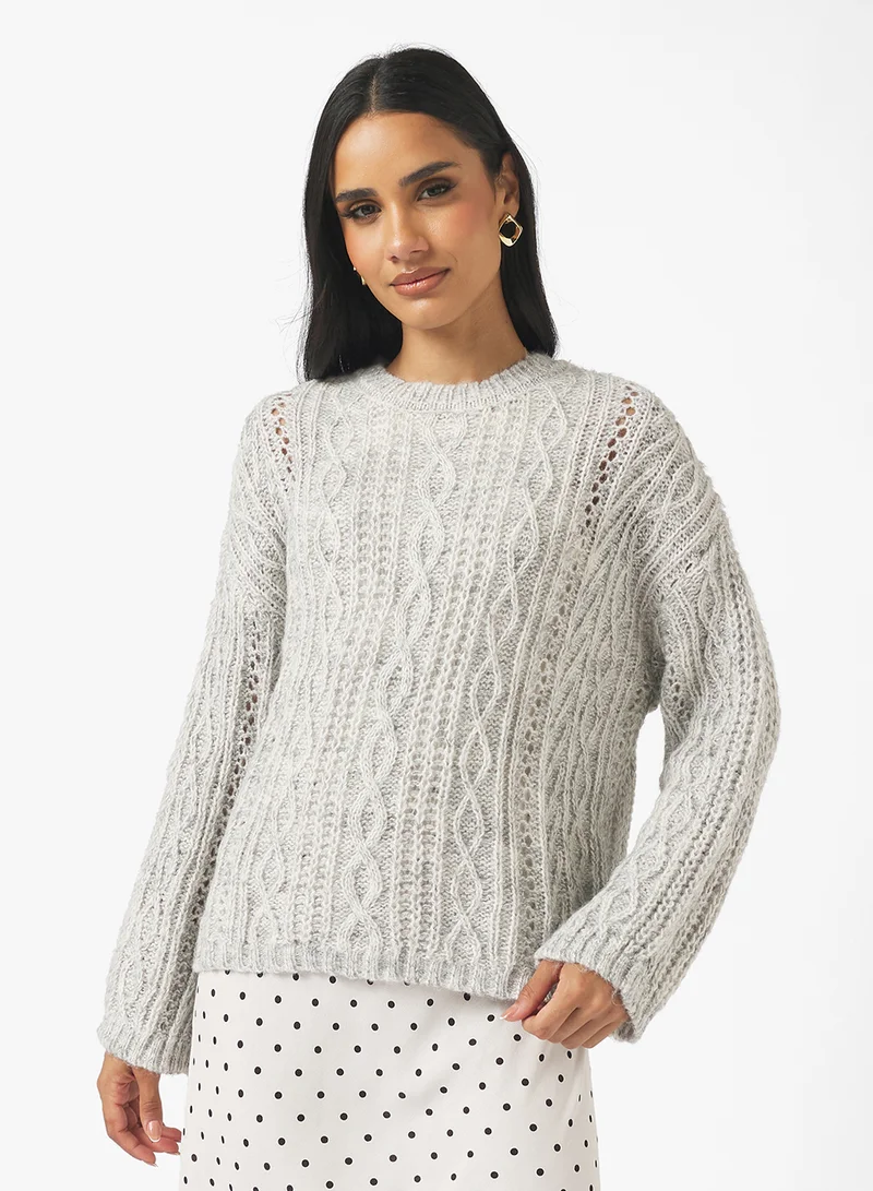 Ginger Chunky Cable Knit Sweater