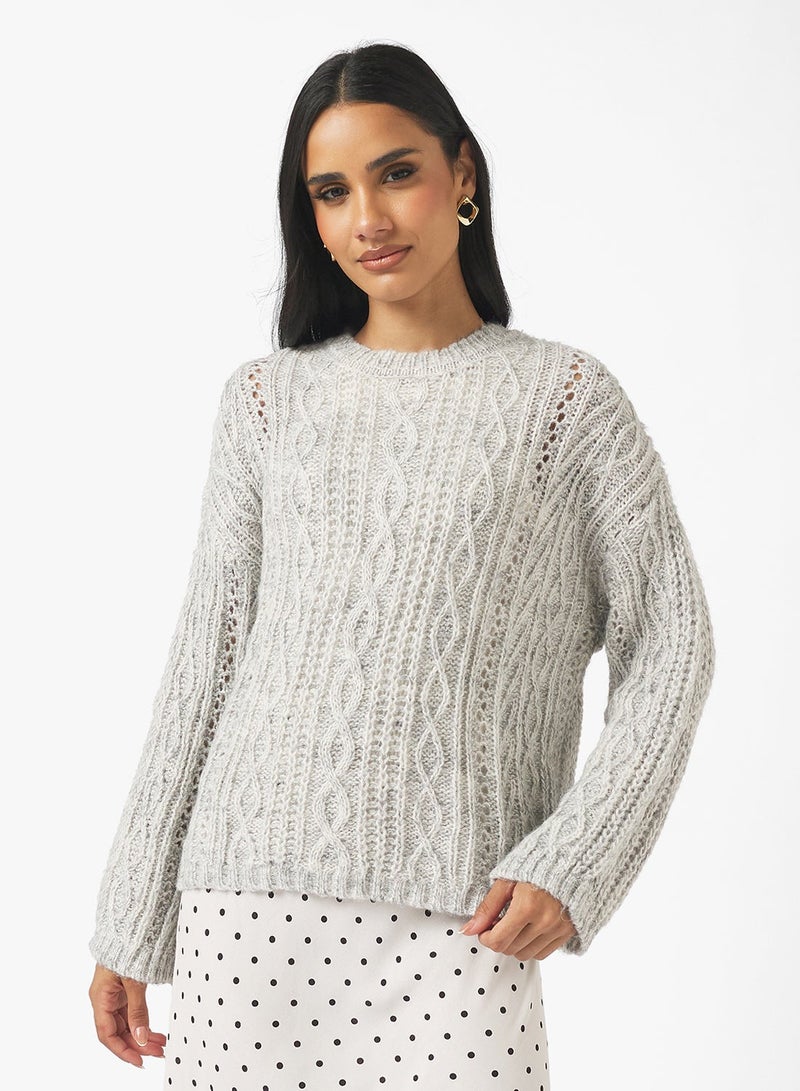 Ginger Chunky Cable Knit Sweater - Image 1