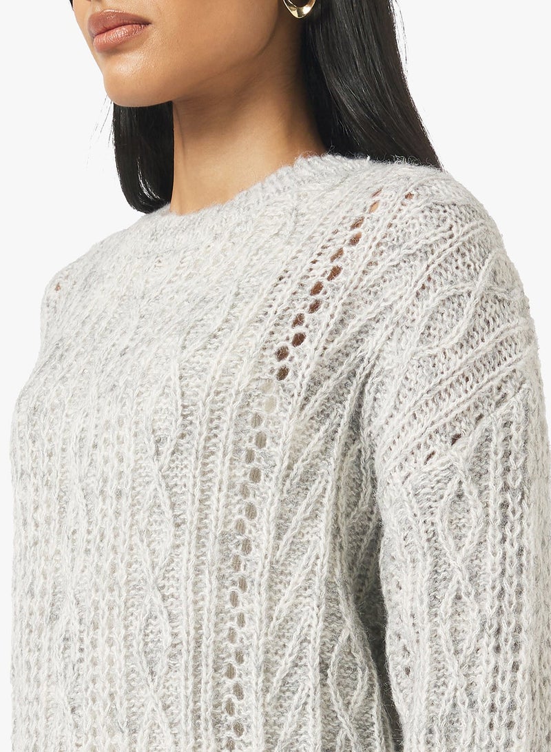 Ginger Chunky Cable Knit Sweater - Image 3