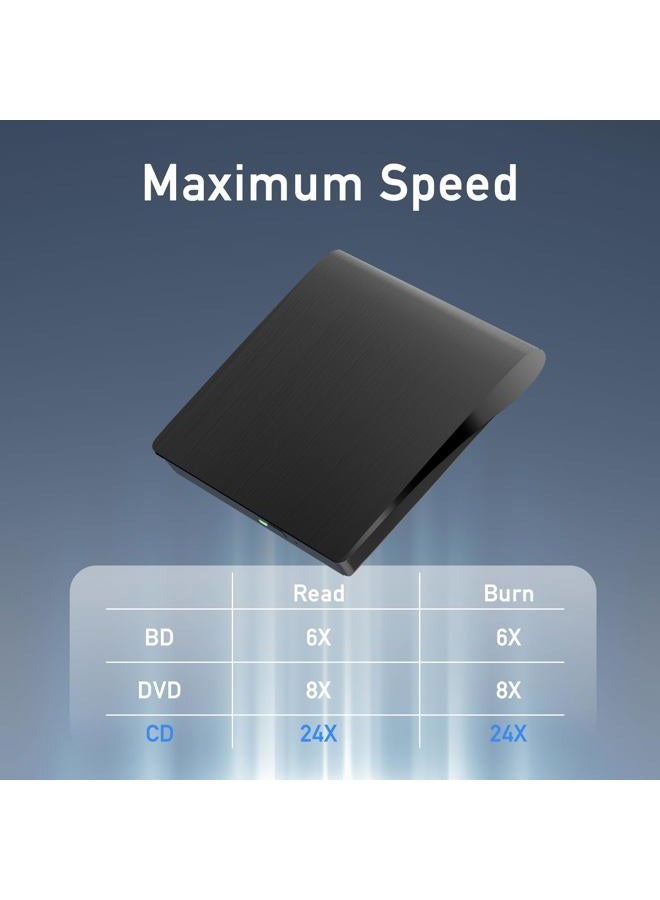 wintale External Bluray DVD Drive,Portable 3D Blu-ray External DVD Drive with USB 3.0 and Type-C Dual Port, External Blu Ray Player Suitable for Windows XP/7/8/10/11 MacOS for PC,Laptop,Desktop,Mac - Image 2