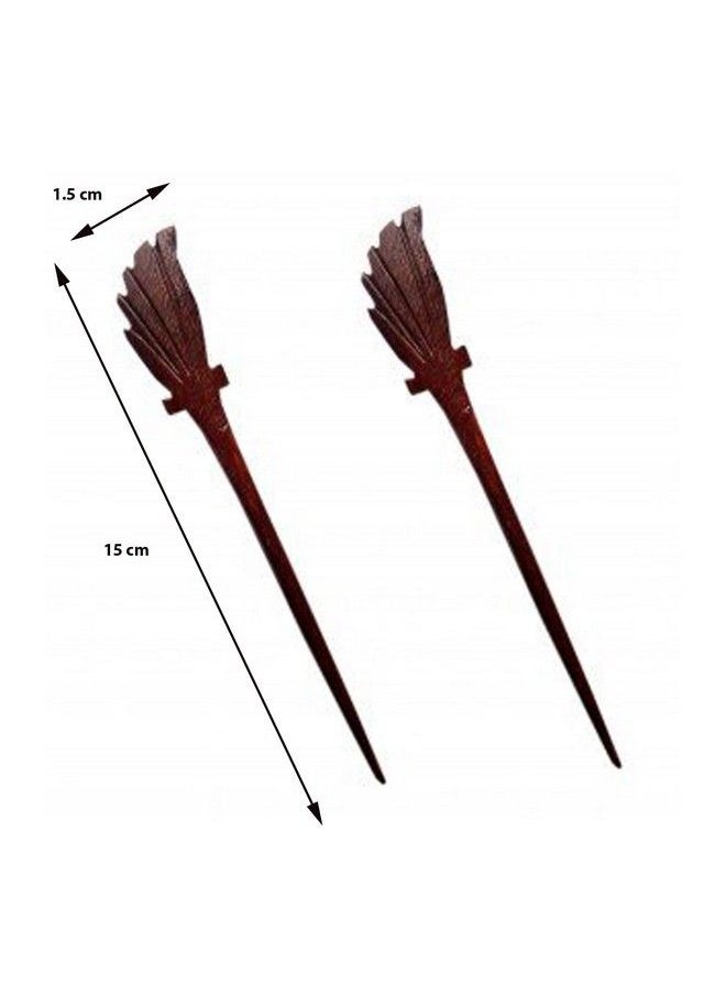 Salvus App SOLUTIONS - Leaf Design Marble Made Long Hair Combo Hair Stick/Juda Pin Hair Accessory For Women & Girls - Image 1