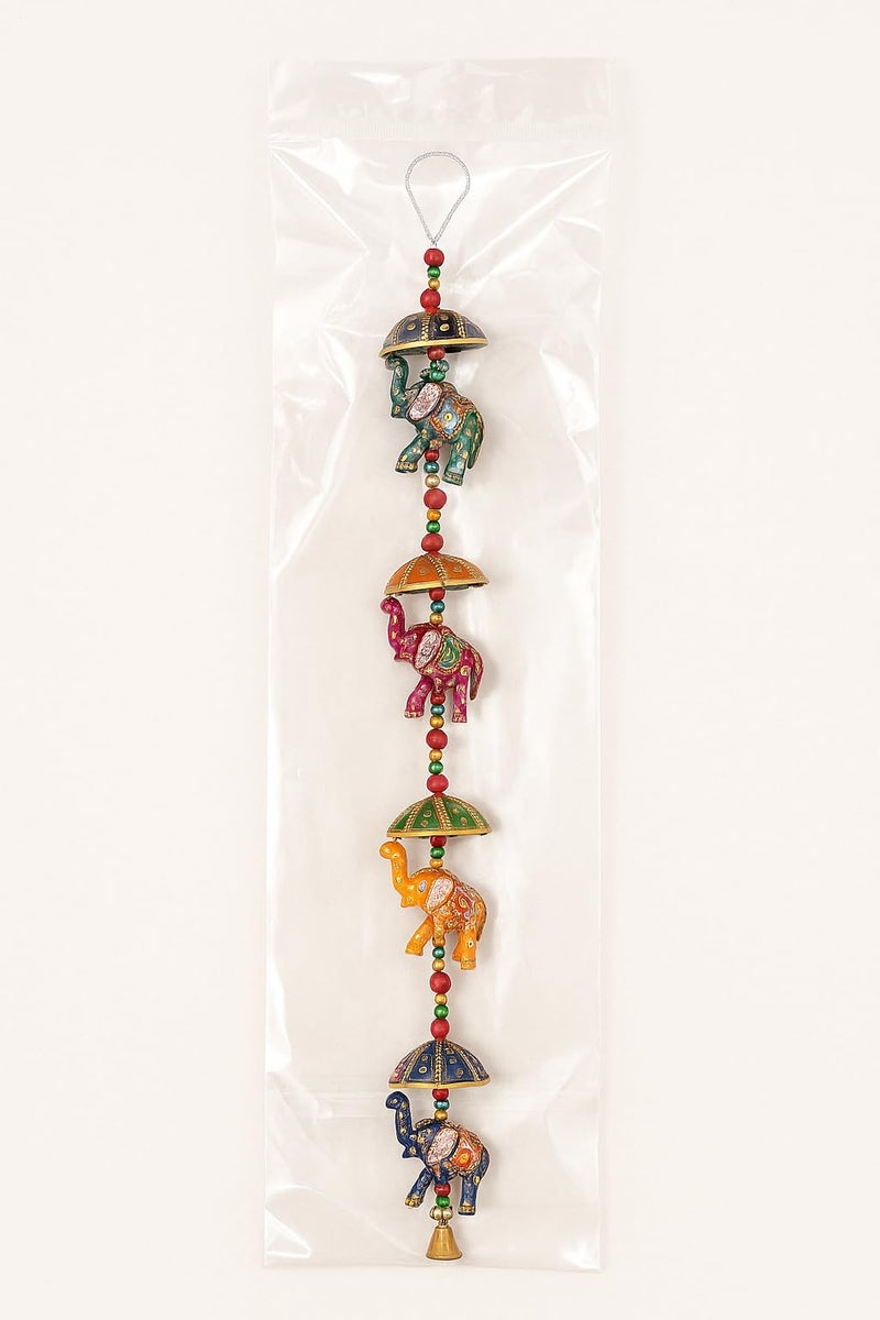 CDM Handcrafted Rajasthani Wall Hanging | Ethnic Decorative Hanging with Beads & Bell | Home Decor for Door, Wall, Balcony - Image 3