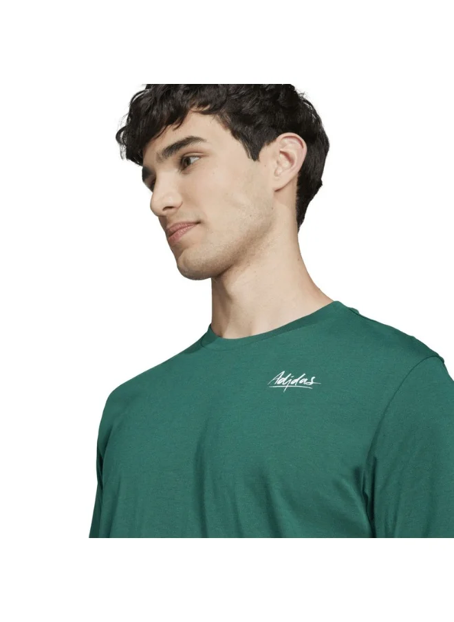 اديداس adidas M L SL BOWL T Green Training T-SHIRTS for Men - XS