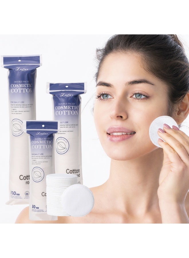 Makeup Remover pads Suitable for All Skin Types Ultra Gentle on Skin Lint Free Multi-Layer Soft Makeup Pad for Nail Polish Removal (80 Pieces) - Image 1