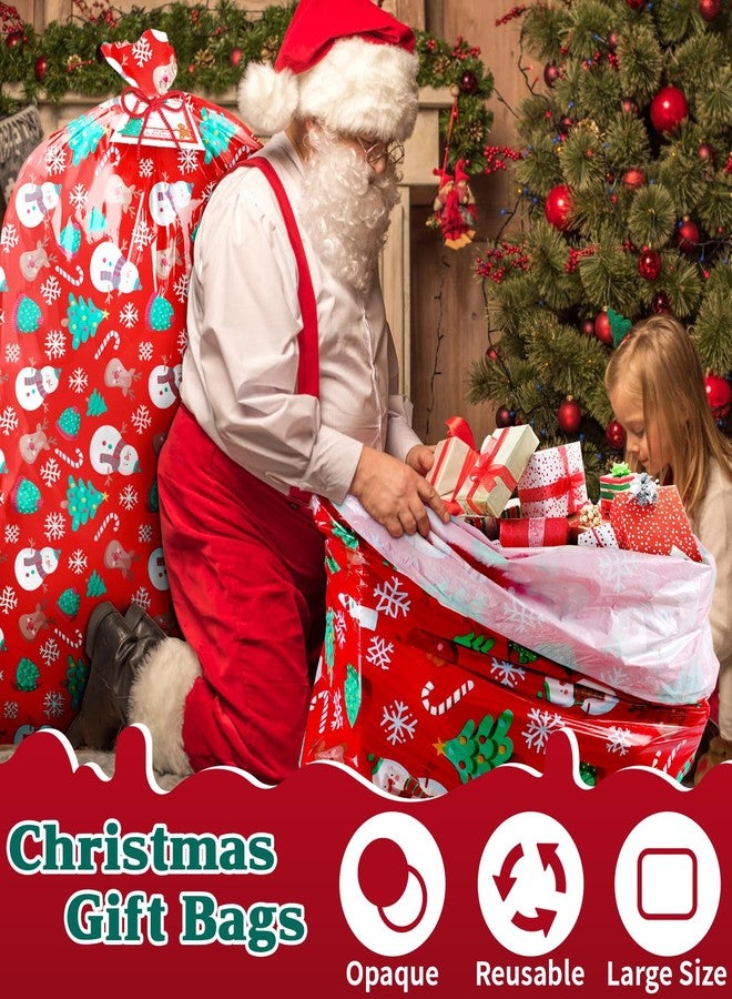 EverMerry Large Christmas Gift Bags, 72 x 60 inches Extra Large Christmas Holiday Gift Bags for Gifts 2 Pcs, Reusable Heavy Duty Plastic Bag with Tags & String Ties - Image 2