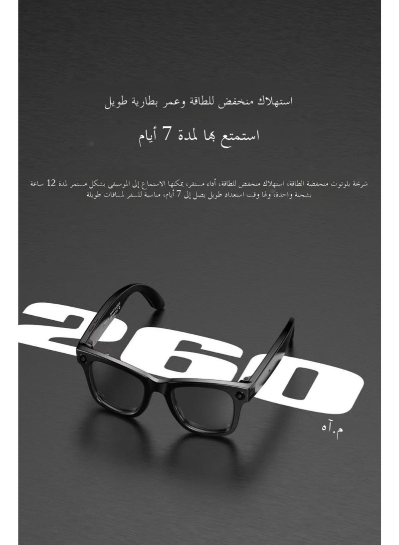 نظارات ذكية متغيرة اللون بالذكاء الاصطناعي مع كاميرا عالية الدقة لتسجيل الفيديو، مكبر صوت بلوتوث للاتصالات والموسيقى بدون يد، نظارات ذكية مقاومة للماء IP65 للسفر الخارجي - Image 3