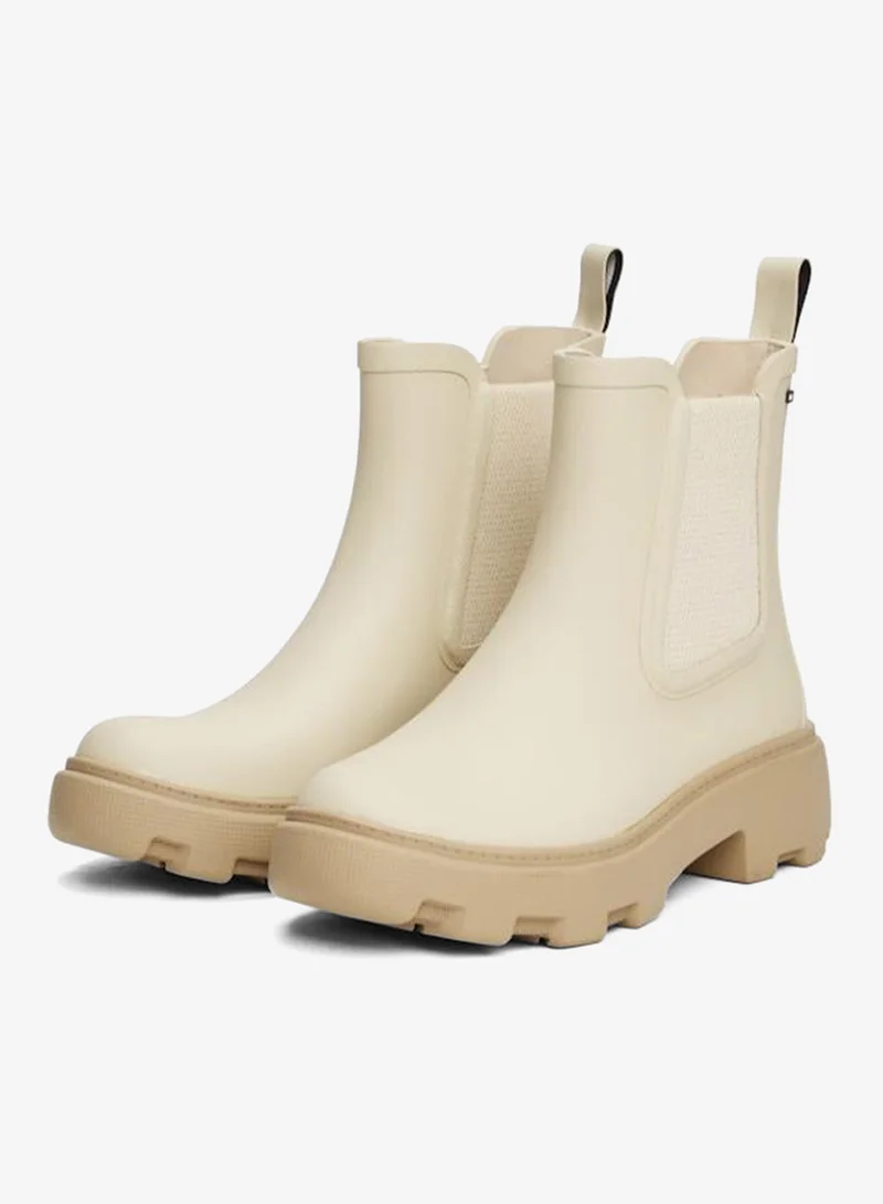 تومي هيلفيغر بوت مطر بنعل مداس بشعار مطاطي