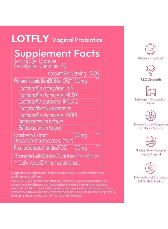 LOTFLY كبسولات بروبيوتيك للنساء لصحة المهبل - Image 4