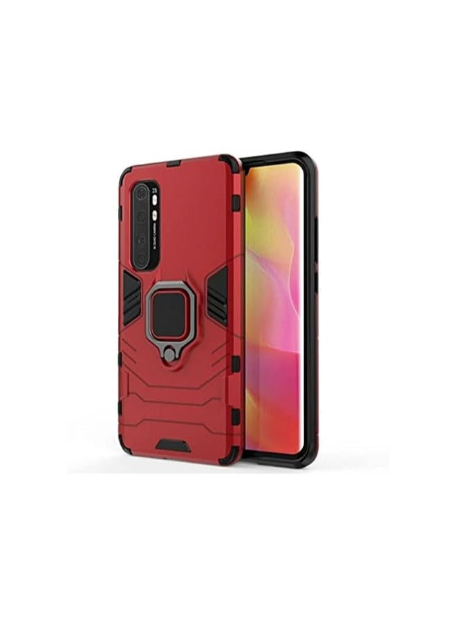 Mi note 10 lite Cover Design Protective Case With 360 Degree Rot - red