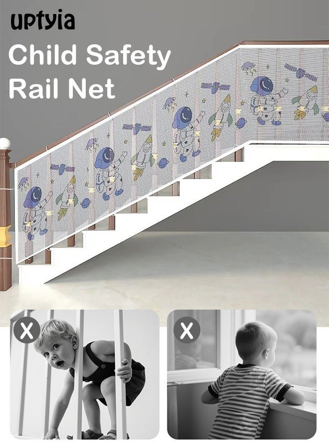 Uptyia Banister Guard Durable Child Baby Proofing Stairs Rail Safety Net Outdoor Balcony and Indoor Railing Protective Mesh - Image 2