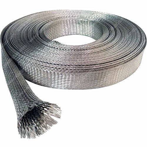 Electriduct 1/2" Tinned Copper Metal Braid Sleeving Flexible EMI RFI Shielding Wire Mesh (0.32" Diameter) - 25 Feet - Image 3