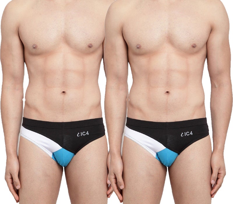 IC4 Store Men's Designer Briefs Combo Pack of 2 - Blue and Black - Image 1