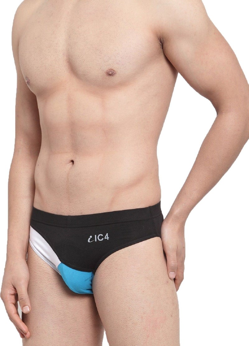 IC4 Store Men's Designer Briefs Combo Pack of 2 - Blue and Black - Image 3