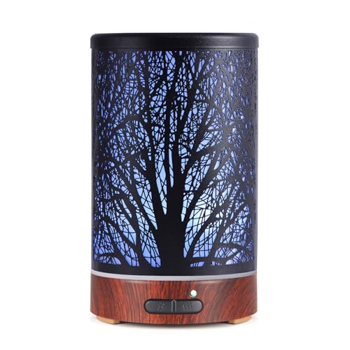 kobodon Essential Oils Diffuser for Home,150ML Aromatherapy Diffuser,Birthday Gifts for Women mom,Metal Cool Mist Humidifier with 7 Colors Lights Waterless Auto Off Air Diffusers(Tree) - Image 1