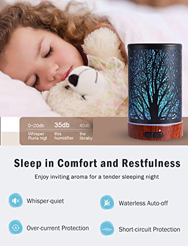 kobodon Essential Oils Diffuser for Home,150ML Aromatherapy Diffuser,Birthday Gifts for Women mom,Metal Cool Mist Humidifier with 7 Colors Lights Waterless Auto Off Air Diffusers(Tree) - Image 5