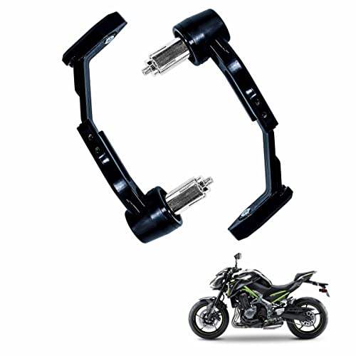 Asryd Motorcycle Brake Clutch Lever Guard Handlebar Protectors 7/8” 22MM CNC Alloy with Adjustable Angle Length (Black) for Kawasaki Z900 (Pack of 2) - Image 1
