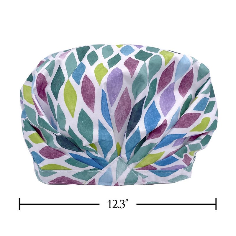 Betty Dain Trendy Turban Comfort Fit Shower Cap, Water Repellent, Sound-reducing Polyester Keeps Hair Protected, Elastic-free Trim Eliminates Imprints With Roomy Design Sleep Cap - Aqua Stones - Image 2