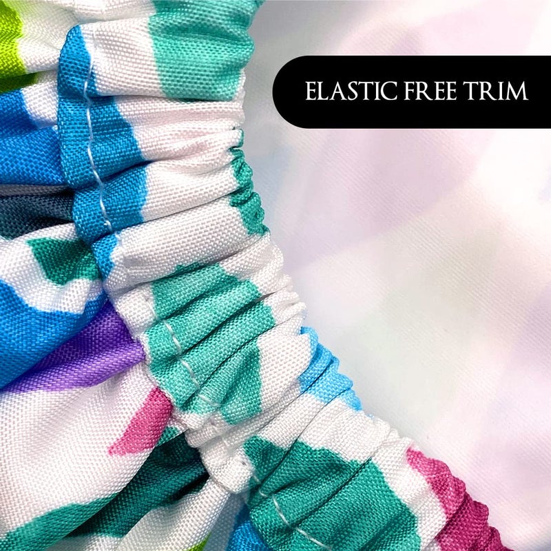 Betty Dain Trendy Turban Comfort Fit Shower Cap, Water Repellent, Sound-reducing Polyester Keeps Hair Protected, Elastic-free Trim Eliminates Imprints With Roomy Design Sleep Cap - Aqua Stones - Image 4