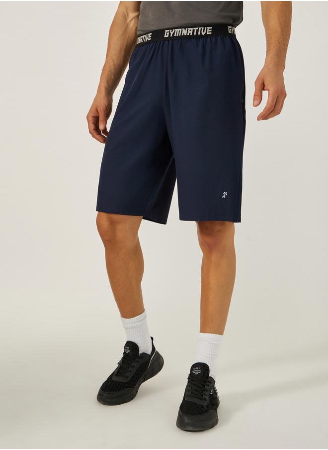 Styli Printed Waistband Shorts with Zipped Pocket Detail  - Image 1