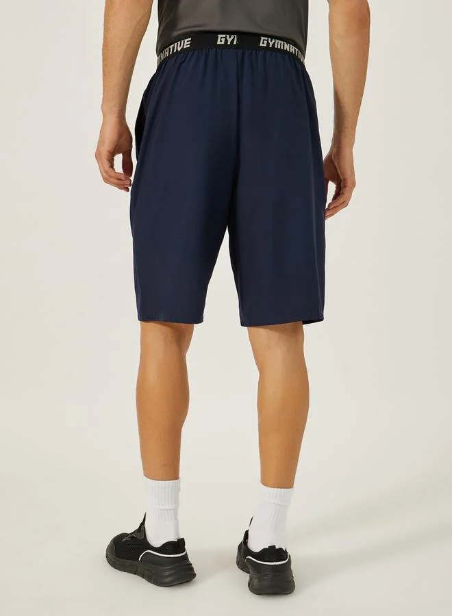 Styli Printed Waistband Shorts with Zipped Pocket Detail