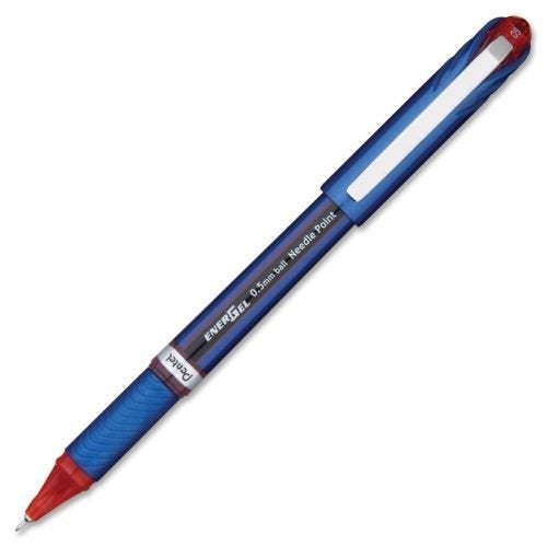 Pentel ENER-GEL NV Liquid Gel Pen, 0.5mm, Fine Line Capped, Needle Tip, Red Ink, Box of 12 (BLN25-B) - Image 4