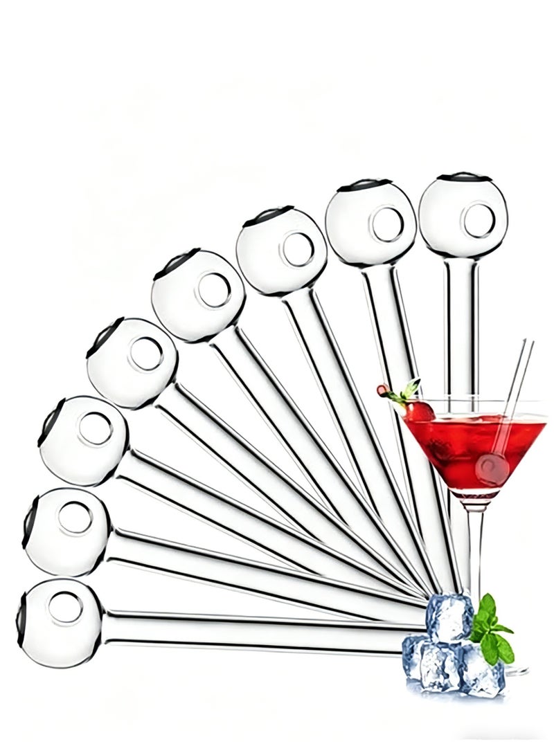 Redline 8 Pcs Glass Straws Pipe for Drinks, Herbs, Smoothies, Aromatherapy（Transparent Color） - Image 1