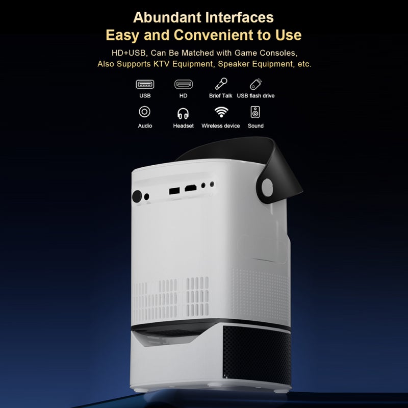 1080P Mini Projector Native 1920x1080 Retractable Rod Design High Definition - Wireless Screen Mirroring 240 Lumens Stereo Sound System for Home Multimedia Entertainment - Image 3
