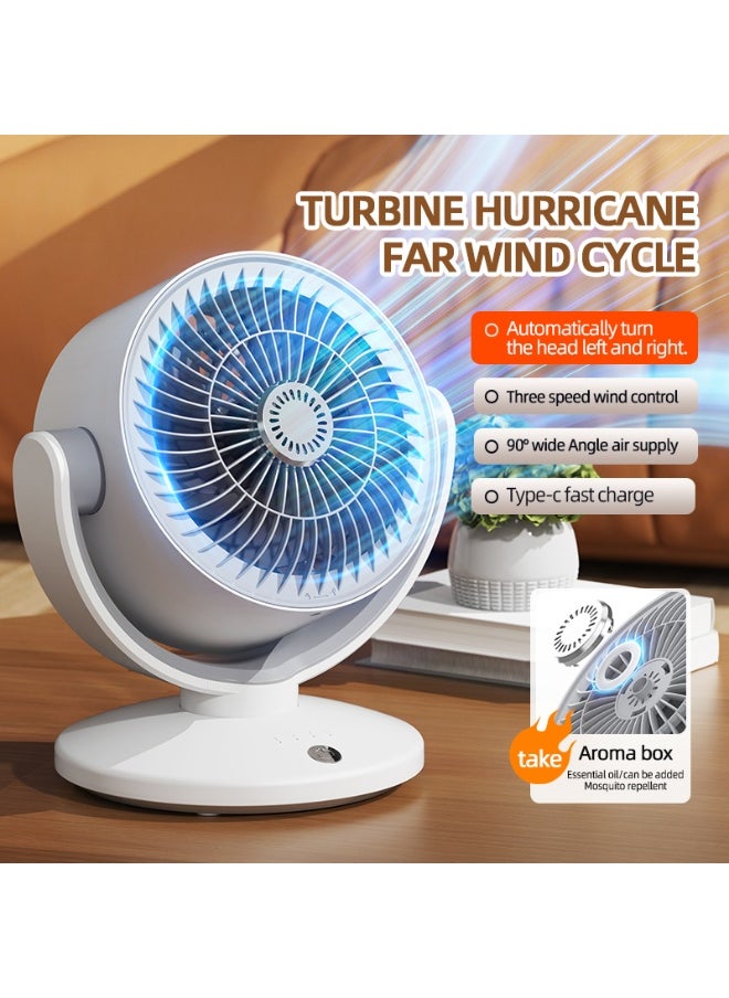 CityRiya-Long Desk Fan, Table Fan, Rechargeable Fan, Cooling Fan with Remote, Air Circulator Fan, Portable Desktop Fan for Bedroom Home Office Travel, 90°+180° Oscillating Summer Essentials Fan (KS)  - Image 4