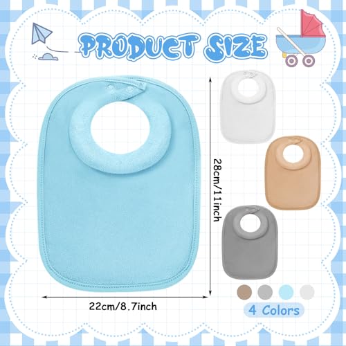 Twistover 4 Pcs Baby Feeding Bibs for Drooling and Teething Comfi Neck Baby Bib with Padded Collar Absorbent(Boy Color) - Image 4
