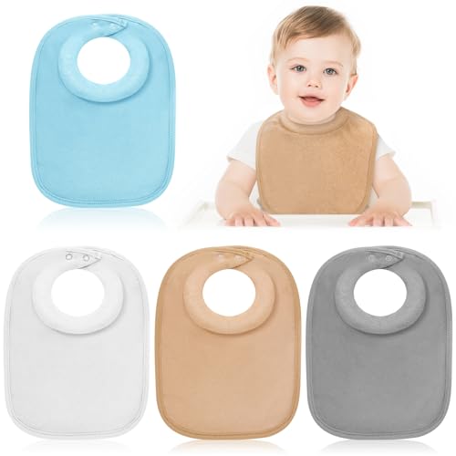 Twistover 4 Pcs Baby Feeding Bibs for Drooling and Teething Comfi Neck Baby Bib with Padded Collar Absorbent(Boy Color) - Image 1