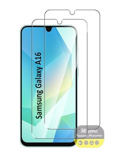 2 Pieces Samsung Galaxy A16 Tempered Glass Screen Protector – High Transparency, Delicate Touch, Anti-Explosion, Smooth Arc Edges, Easy Installation, Screen Protector for Samsung Galaxy A16