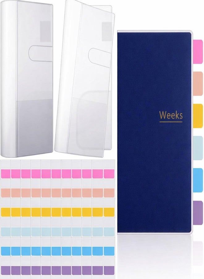 Tinlade 2 Pieces Clear Plastic Cover Compatible with Weeks, 8.03 x 7.68 Inches Planner Cover Protector with 120 Color Tabs, Transparent PVC Notebook Plastic Protecting Sleeves for Book(Colored) - Image 1