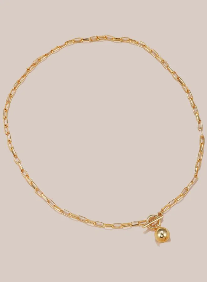 Styli Ball Drop Chain Necklace with Toggle Clasp