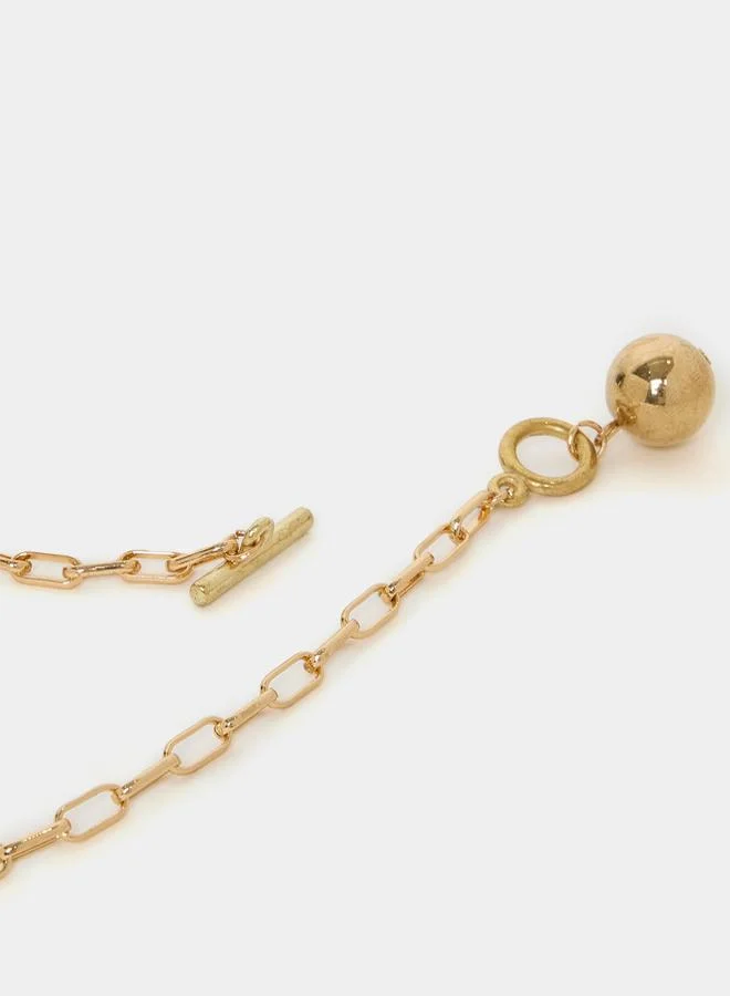 Styli Ball Drop Chain Necklace with Toggle Clasp