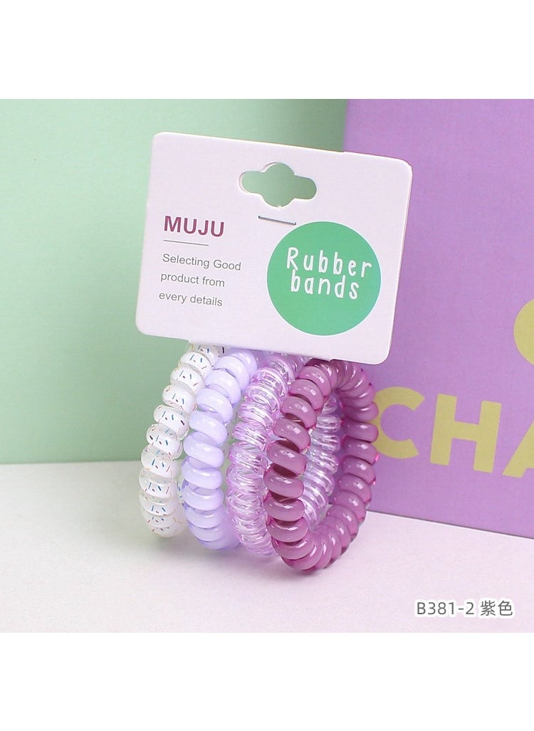 Elegant Grape Dot Hair Ties 4-Piece Set 2 # purple