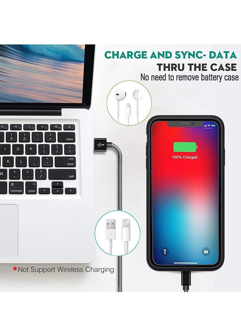 حافظة بطارية لجهاز iPhone Xs Max، معززة بسعة 4000mAh، حافظة شحن محمولة واقية قابلة لإعادة الشحن، حزمة بطارية ممتدة متوافقة مع جهاز iPhone Xs Max (6.5 بوصة) حافظة شاحن (أسود) - Image 5