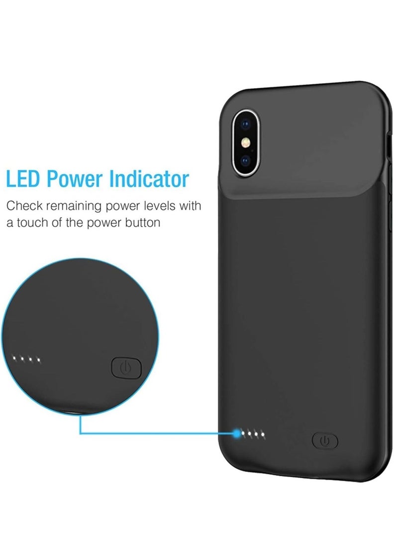 حافظة بطارية لجهاز iPhone Xs Max، معززة بسعة 4000mAh، حافظة شحن محمولة واقية قابلة لإعادة الشحن، حزمة بطارية ممتدة متوافقة مع جهاز iPhone Xs Max (6.5 بوصة) حافظة شاحن (أسود) - Image 2