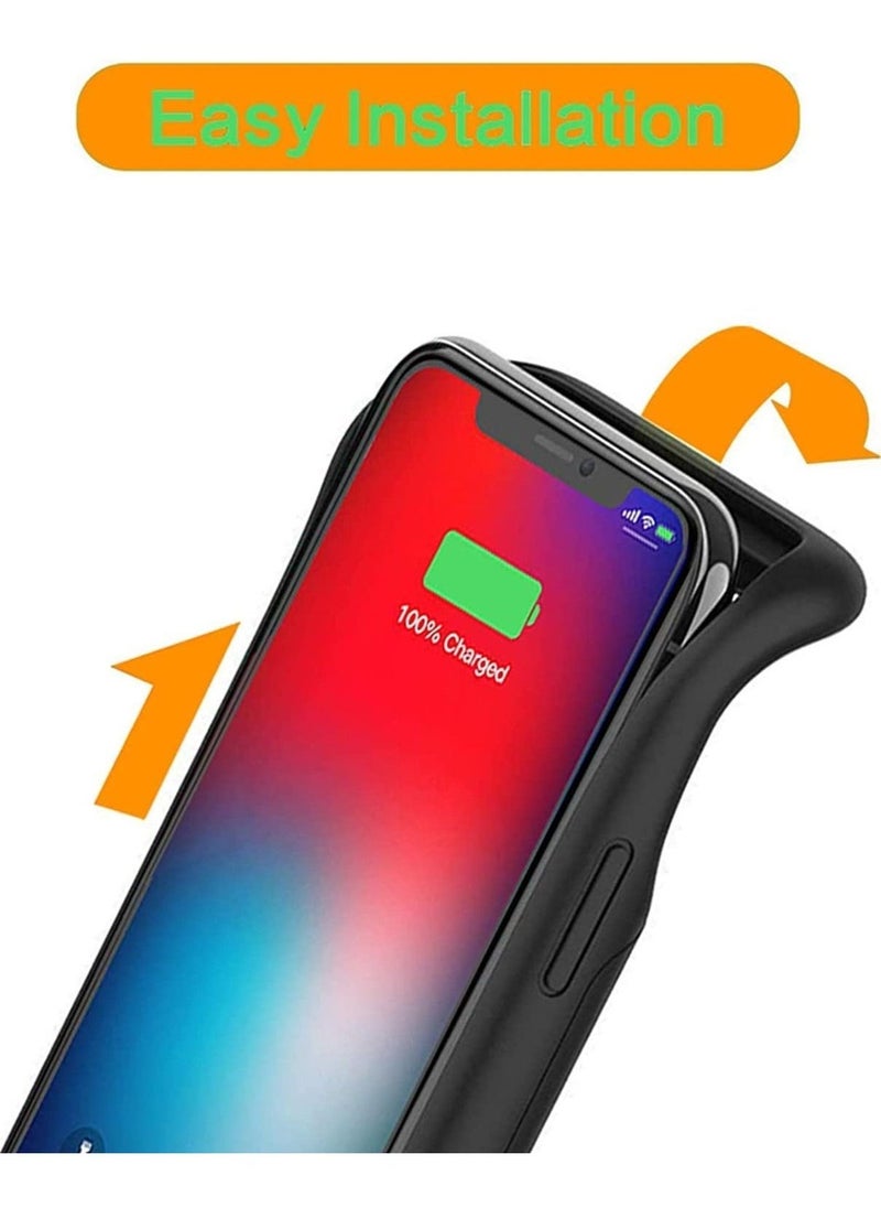 حافظة بطارية لجهاز iPhone Xs Max، معززة بسعة 4000mAh، حافظة شحن محمولة واقية قابلة لإعادة الشحن، حزمة بطارية ممتدة متوافقة مع جهاز iPhone Xs Max (6.5 بوصة) حافظة شاحن (أسود) - Image 4