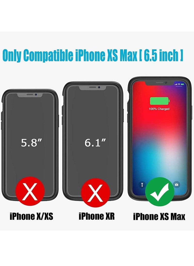 حافظة بطارية لجهاز iPhone Xs Max، معززة بسعة 4000mAh، حافظة شحن محمولة واقية قابلة لإعادة الشحن، حزمة بطارية ممتدة متوافقة مع جهاز iPhone Xs Max (6.5 بوصة) حافظة شاحن (أسود) - Image 3