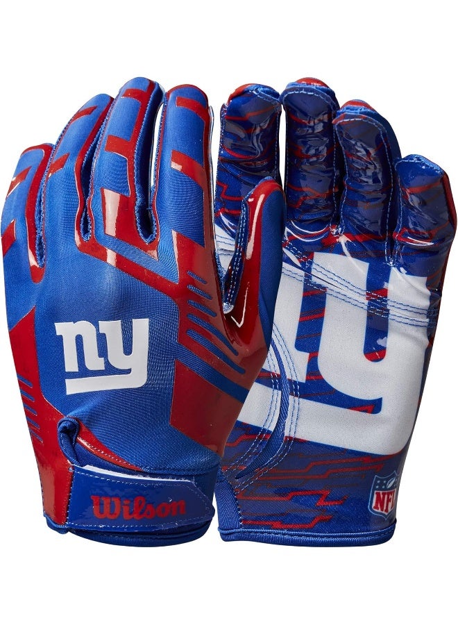 Wilson NFL Stretch Fit Football Gloves - Adult, New York Giants - Image 4