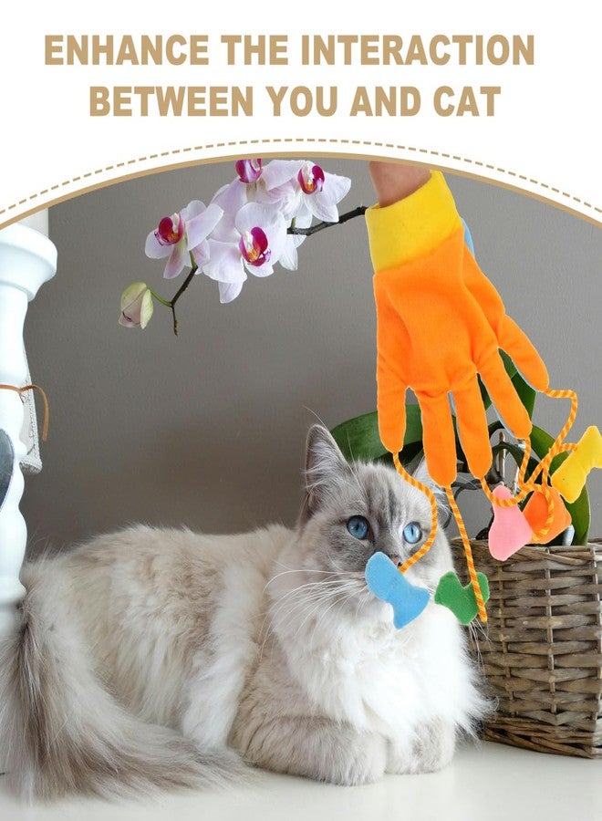 balacoo Funny Cat Gloves Toys: Stuffed Pet Teaser Mitten Five-Fingers Scratch Teasing Interactive Training Kitten String Toy for Indoor - Image 4