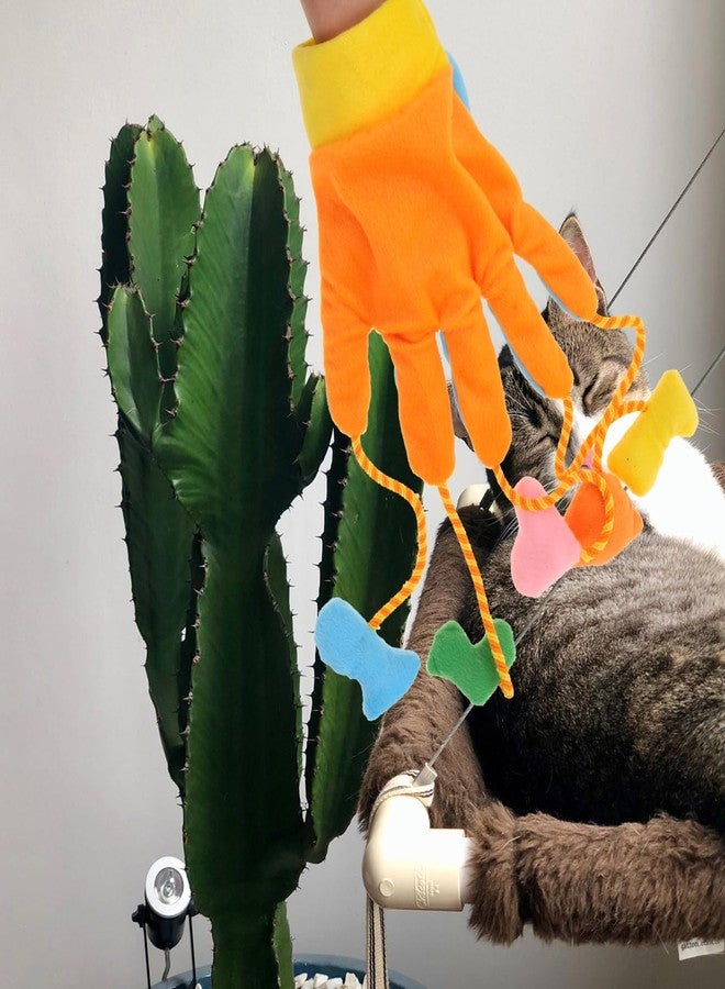 balacoo Funny Cat Gloves Toys: Stuffed Pet Teaser Mitten Five-Fingers Scratch Teasing Interactive Training Kitten String Toy for Indoor - Image 3