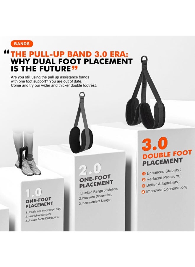 كيلا أشرطة مساعدة السحب، شريط مقاومة شديد التحمل لشريط السحب، وزن/حجم قابل للتعديل مع مسند للقدمين/الركبة من القماش، أشرطة مساعدة السحب لتدريب القوة، شريط مساعدة السحب - Image 5