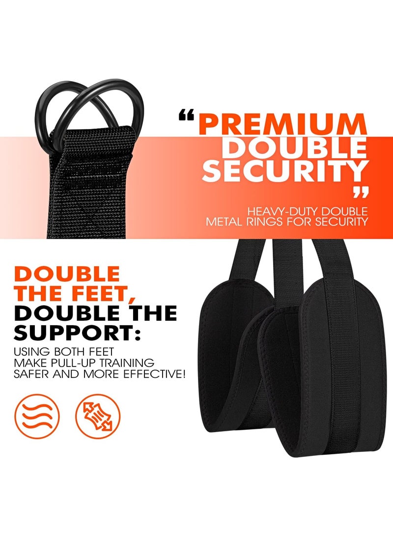 كيلا أشرطة مساعدة السحب، شريط مقاومة شديد التحمل لشريط السحب، وزن/حجم قابل للتعديل مع مسند للقدمين/الركبة من القماش، أشرطة مساعدة السحب لتدريب القوة، شريط مساعدة السحب - Image 4