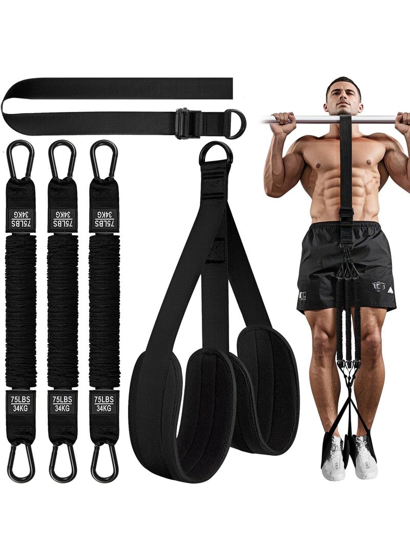 كيلا أشرطة مساعدة السحب، شريط مقاومة شديد التحمل لشريط السحب، وزن/حجم قابل للتعديل مع مسند للقدمين/الركبة من القماش، أشرطة مساعدة السحب لتدريب القوة، شريط مساعدة السحب - Image 1