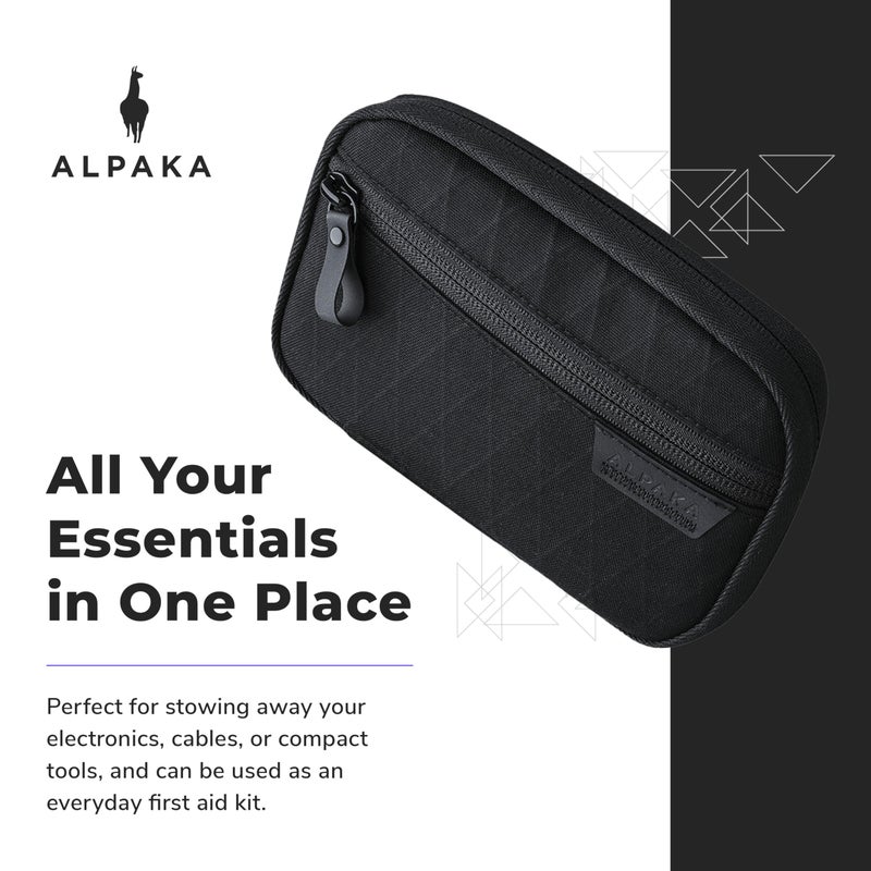 ALPAKA ALPAKA Admin Pouch - Small Organizer Pouch for Electronics and Cables - Compact Tool Pouch - Quality, Weatherproof Olive Green X-Pac X42 Fabric  - Image 2