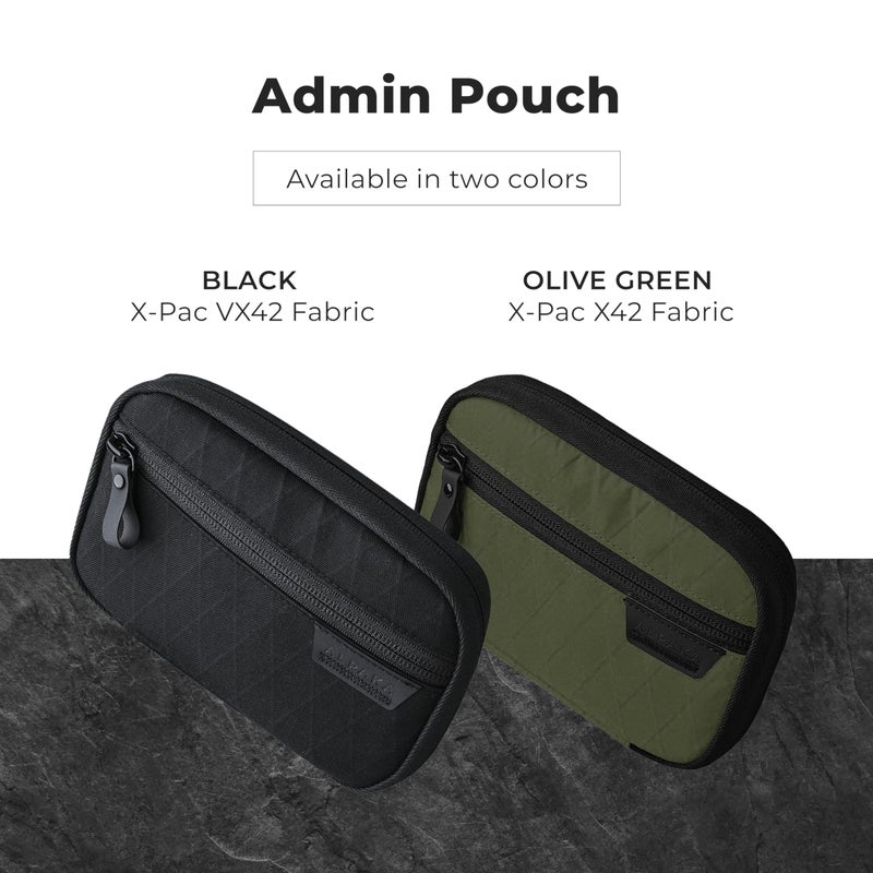 ALPAKA ALPAKA Admin Pouch - Small Organizer Pouch for Electronics and Cables - Compact Tool Pouch - Quality, Weatherproof Olive Green X-Pac X42 Fabric  - Image 5
